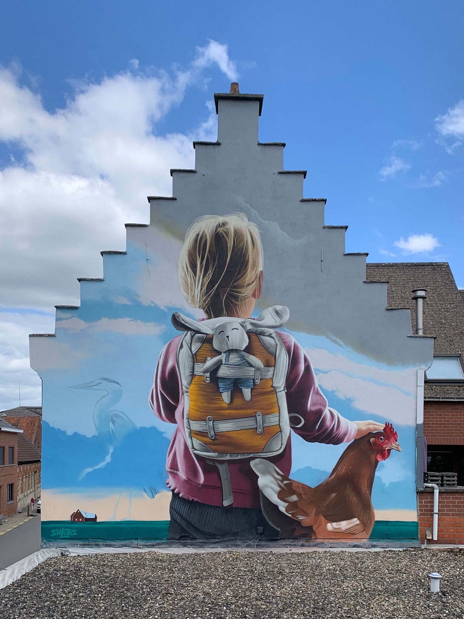 Muurschildering street art in de Peperstraat (Erps-Kwerps)