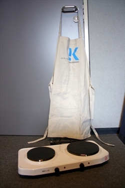 Elektrisch kookvuur, 2 bekkens (2 stuks) Keukenschort (6 stuks)