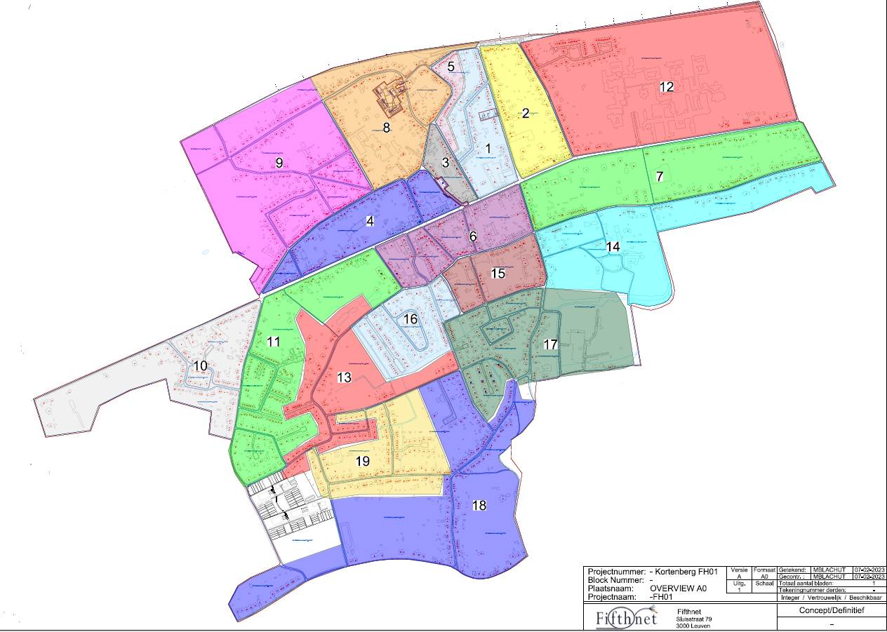 Plan clusters aanleg fiber in deelgemeente Kortenberg