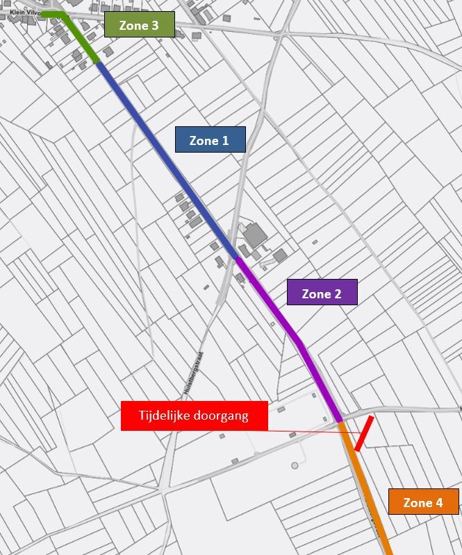 Verschillende zones project Hulstbergstraat