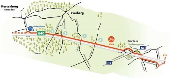 F203 traject tussen Bertem en Kortenberg
