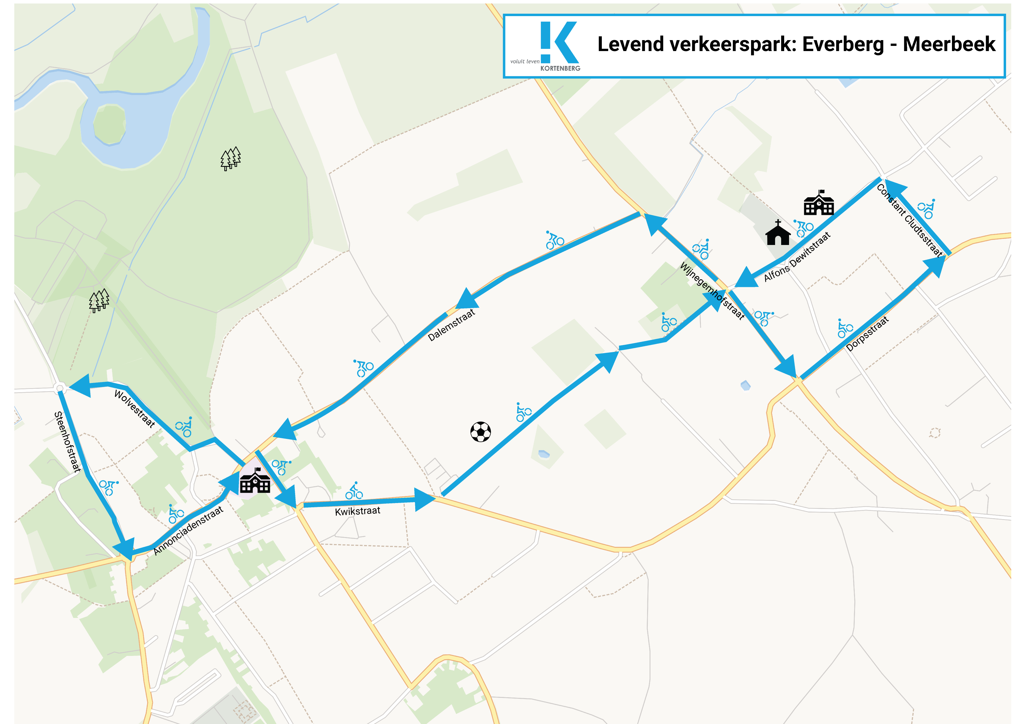 Parcours levend verkeerspark Meerbeek en Everberg